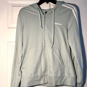 Adidas cropped zip up, size large